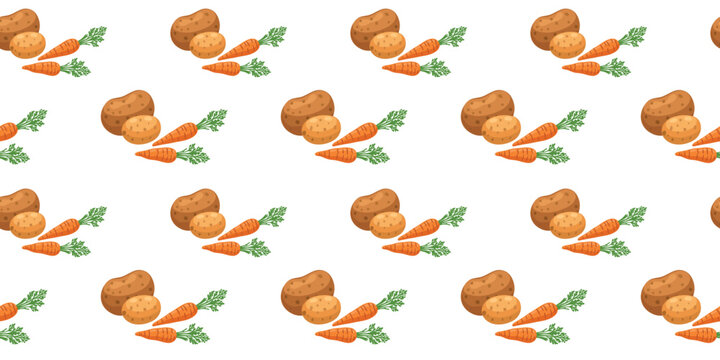 potato and carrot seamless pattern
