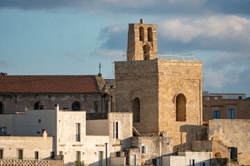 Obraz premium The shoreline and breakwaters next to Lungomare degli Eroi promenade, Otranto