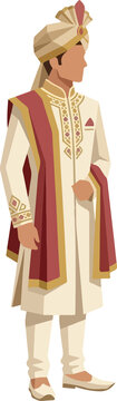 Man in Traditional Indian Wedding Attire