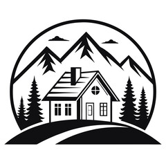 Fototapeta premium minimalist geometric house icon real estate logo vector