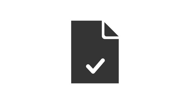 Black document with white check mark.