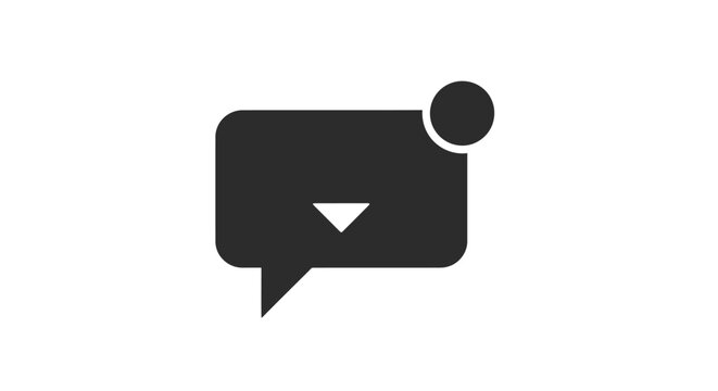 Black chat speech bubble icon symbol.