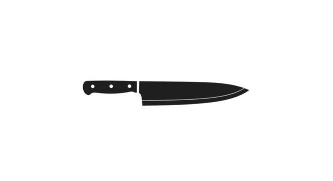 Black Chef Knife with Sharp Blade.