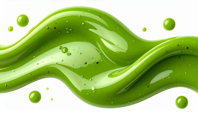 Vibrant green viscous liquid flowing and dripping macro shot, abstract slime texture, bright emerald fluid motion background, glossy green goo splash, dynamic fluid dynamics, fresh slime texture for d