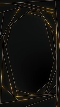 Luxury Black Background Golden Light Frame Black and Gold Abstract Luxury Frame Background Design luxury backdrop luminous streaks dynamic geometric frame. upscale branding, event invitations