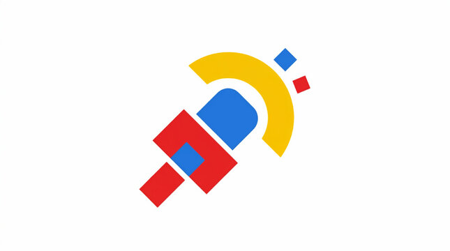 Colorful Microphone Icon Representing News and Broadcasting.