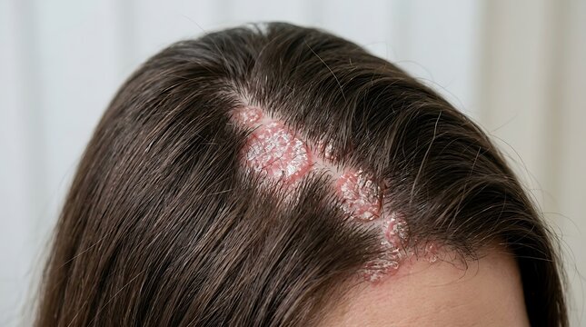 psoriasis on scalp causing red patches and flaky skin