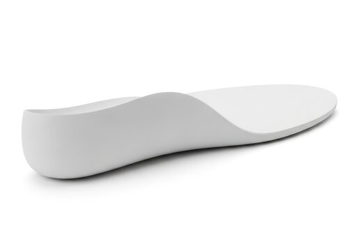 Isolated orthopedic shoe insole for arch support, ergonomic podiatry insert for comfort, foot health, biomechanics, corrective equipment