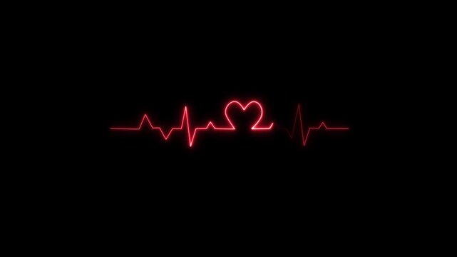 Heart pulse. Red and white colors. Heartbeat lone, cardiogram. Beautiful healthcare, medical background. Modern simple design. Icon. sign or logo.