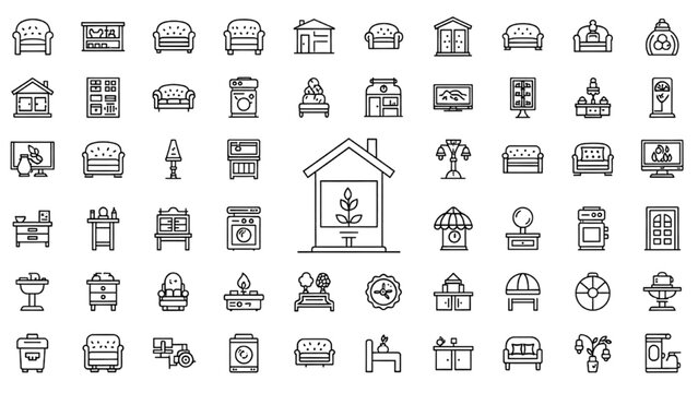 Collection of 2D AutoCAD icons features various objects and symbols