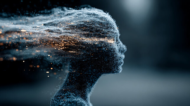 man with binary code background