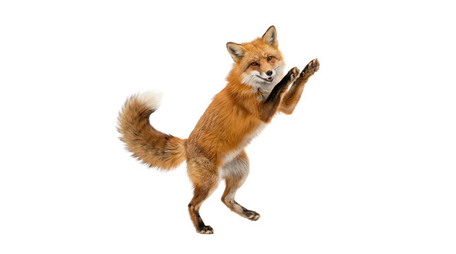 funny red fox dancing