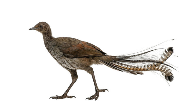 lyrebird walking profile view