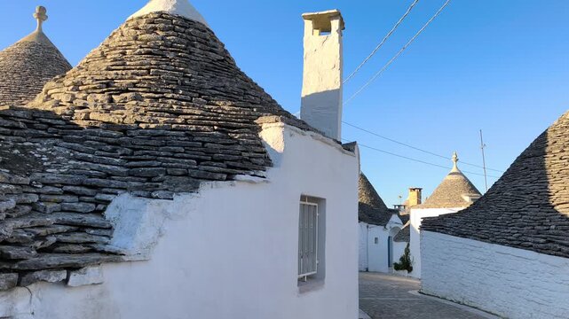 Alberobello, Italy, on a sunny day