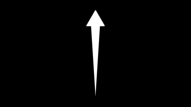 Vertical Arrow Extending Upward in 1 Second with Alpha Channel