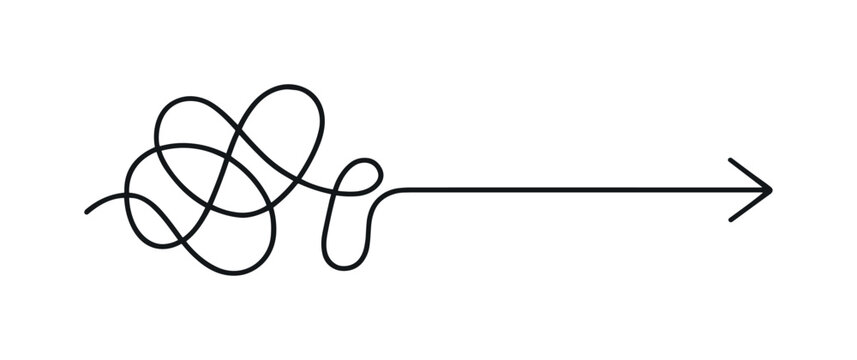 Simplifying complex workflows and removing unnecessary steps to achieve clear efficient execution in a professional environment, a continuous line forming a jagged