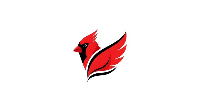 Vibrant Red Cardinal Bird Logo Design.