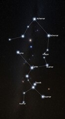 Fototapeta premium Night Sky Constellation Stars Celestial Bodies.
