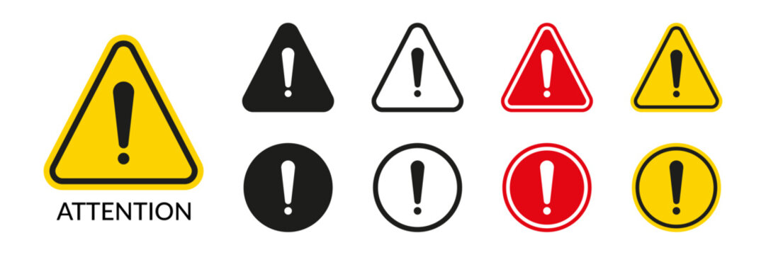 Minimal attention sign icon Danger sign design. Caution error icon vector stock illustration with PNG