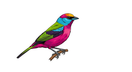 Fototapeta premium A colorful bird perched on a branch