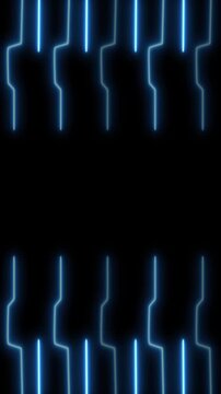 Futuristic neon blue geometric lines on black background. Neon blue geometric lines creating dynamic visuals. Vibrant neon blue geometric lines creating futuristic abstract digital design.