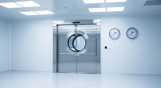 Cleanroom Airlock System Door with Circular Window
