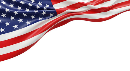 Obraz premium Waving american flag isolated on transparent background
