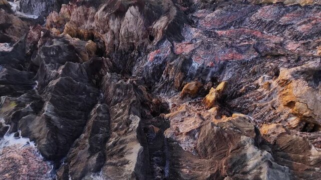 A Beautiful view of the magical colors of jashak salt mountain in bushehr - Iran 