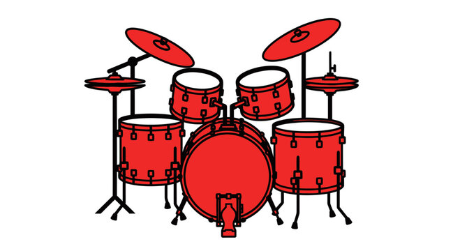 Red Drum Kit Illustration