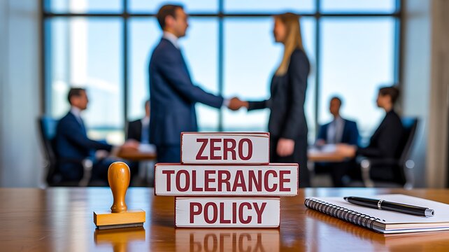 Zero tolerance policy concept in business meeting room