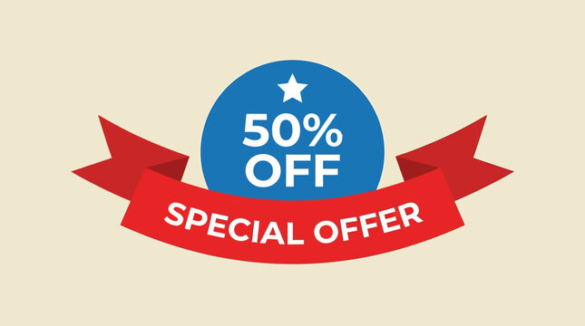 Special offer discount label template.