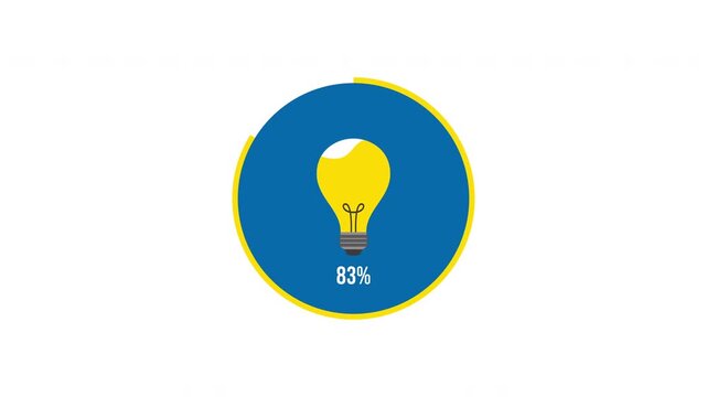 Animated creative bulb loading idea progress concept