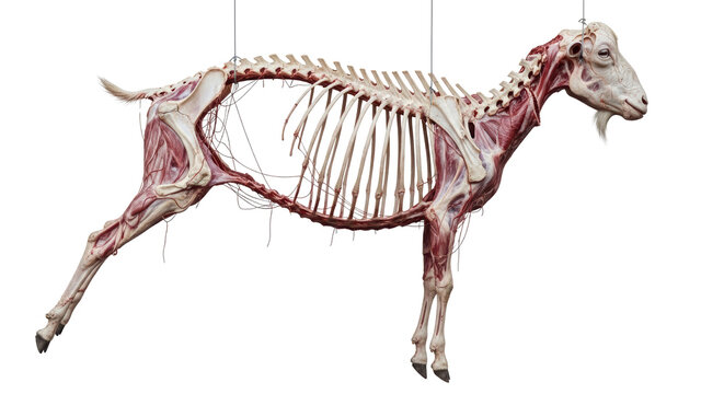 Raw beef steak hanging on metal meat hook, fresh red marbled meat for butchery, organic protein ingredient for gourmet cooking and barbecue isolated PNG with Transparent Background