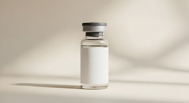 Pharmaceutical vial mockup realistic product presentation for branding and packaging design concepts