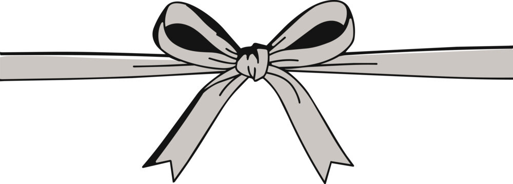 Flat Vector Organic Cotton Ribbon Bow For Sustainable Gift Wrapping And Eco-Friendly Packaging Concepts