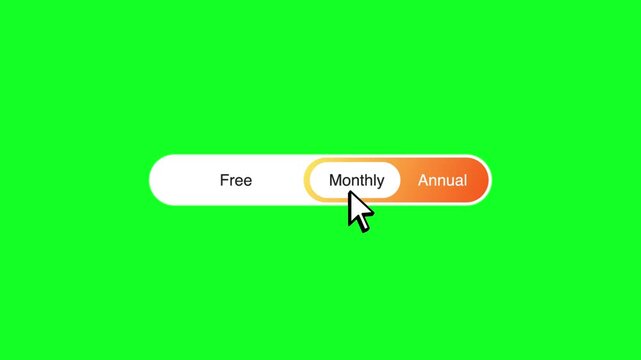 4K motion graphics animation of subscription free and premium button on chroma key green screen background.