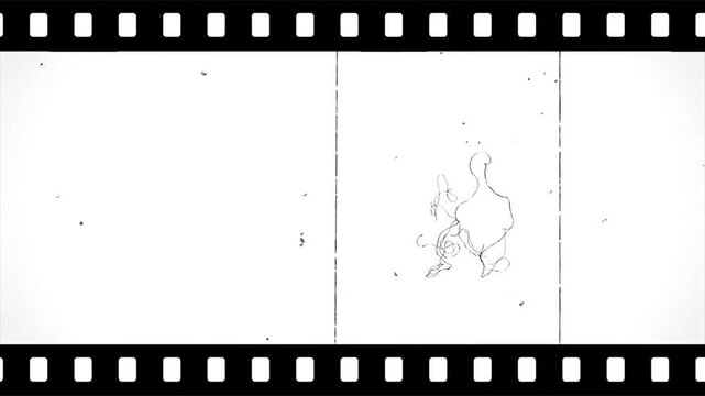 Vintage film strip with a faint sketch of a person holding a flame, evoking a sense of memory and artistic creation on a conceptual level