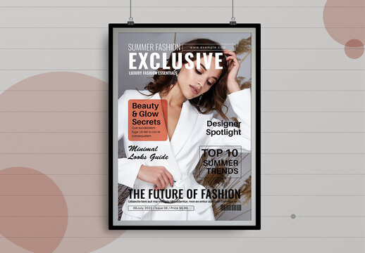 Modern Fashion Magazine Cover Design Template