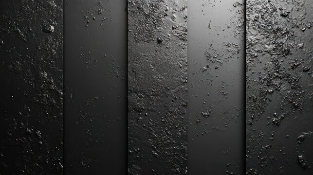 Rough dark stone surfaces dominate the scene radiating a contemporary and bold feel