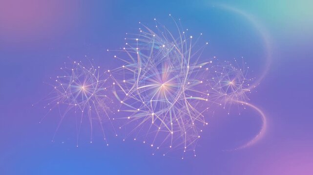 glowing digital nodes and particle links forming a dynamic interconnected network structure