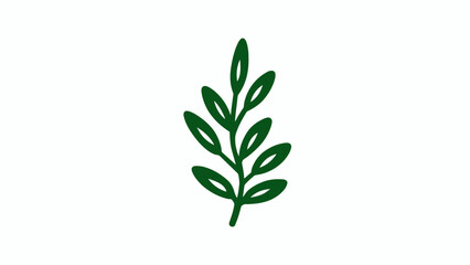 Fototapeta premium Minimalist Green Leafy Sprig Icon Representing Nature, Organic Products, and Eco-Friendly Concepts with Clean Design