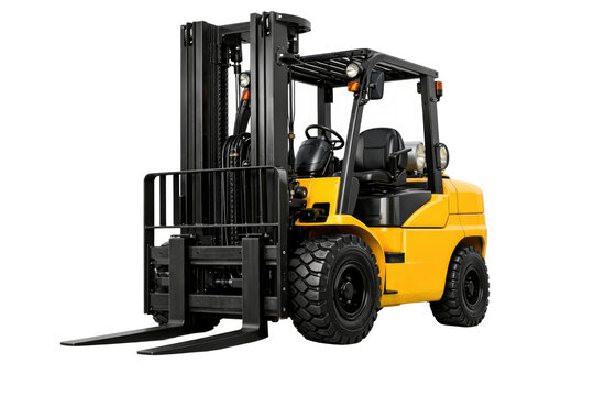 forklift truck isolated on transparent BG.