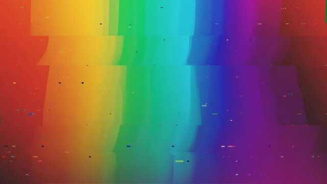 Abstract rainbow glitch gradient with digital noise in abstract style on dark background, concept of modern creativity