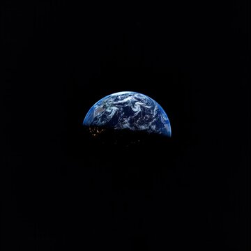A stunning view of the Earth from space with a black background
