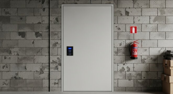 Modern entry door with integrated electronic security keypad