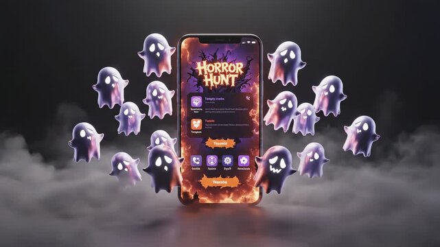 Horror hunt board game with ghost miniatures and flashlight