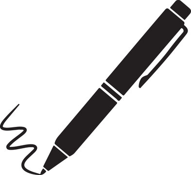 The signature icon. Pen and undersign, underwrite, ratify symbol. Flat