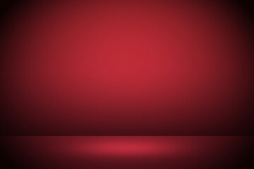 Fototapeta premium Abstract red stage room background with spotlight. 