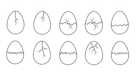 Fototapeta premium Stages of an egg hatching sequence illustration.