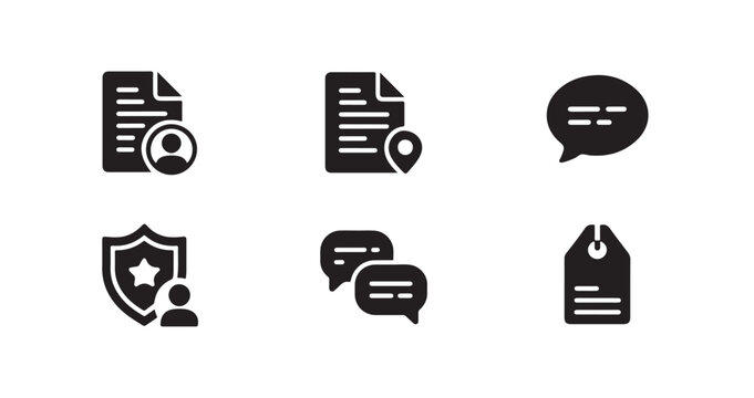 Account management and documentation flat icons for information technology services and user data